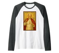Icône du Pape chrétien catholique Jean-Paul II Manche Raglan