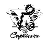 icône du signe du zodiaque Capricorne avec constellation avec triangle d'étoiles comme symbole alchimique Stickers gravés 54.6x56.2cm Stickers pour vitres Noir