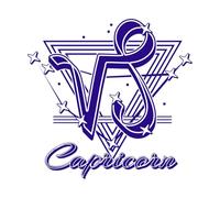 icône du signe du zodiaque Capricorne avec constellation avec triangle d'étoiles comme symbole alchimique Stickers muraux 42x43.2cm Multicolore Bleu foncé