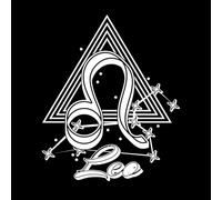 icône du signe du zodiaque Lion avec constellation avec triangle d'étoiles comme symbole alchimique Stickers gravés 65.6x79.2cm Plusieurs tailles disponibles Blanc