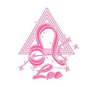 icône du signe du zodiaque Lion avec constellation avec triangle d'étoiles comme symbole alchimique Stickers muraux 41x49.5cm Auto-adhésif Rose