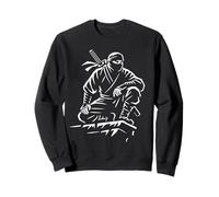Icône Graphique Katana Stealth Warrior Ninja Crouch Line Art Sweatshirt