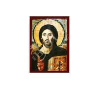 Icône grecque orthodoxe de Jésus-Christ Sina, décoration murale byzantine faite à la main