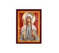 Icône grecque orthodoxe de Saint Geneviève, décoration murale chrétienne byzantine faite à la main