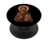 Icône Grecque orthodoxe du Seigneur Jésus-Christ PopSockets PopGrip Adhésif