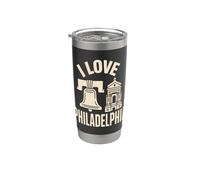 Icône I Love Philadelphia Liberty Bell Gobelet isotherme en acier inoxydable double paroi