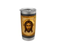 Icône orthodoxe de la Sainte Face du Christ Gobelet isotherme en acier inoxydable double paroi