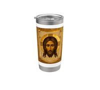 Icône orthodoxe de la Sainte Face du Christ Gobelet isotherme en acier inoxydable double paroi