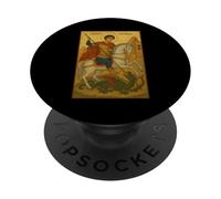 Icône Orthodoxe de Saint Georges et du Dragon PopSockets PopGrip Adhésif