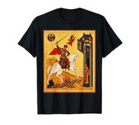 Icône orthodoxe de Saint Georges et du Dragon T-Shirt Graphique avec Valeur