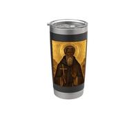 Icône orthodoxe de saint Moïse le Noir Gobelet isotherme en acier inoxydable double paroi