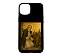 Icône orthodoxe de Saint Séraphin de Sarov avec Un Ours Coque pour iPhone 15 Plus