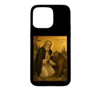 Icône orthodoxe de Saint Séraphin de Sarov avec Un Ours Coque pour iPhone 15 Pro Max