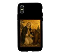 Icône orthodoxe de Saint Séraphin de Sarov avec Un Ours Coque pour iPhone X/XS