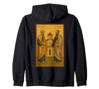 Icône orthodoxe des Saints Pierre et Paul avec l'église Sweat à Capuche
