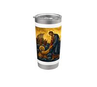 Icône orthodoxe du Christ sauvant Pierre Gobelet isotherme en acier inoxydable double paroi