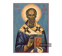 Icône orthodoxe grecque Saint Nicolas (14 x 19 cm)