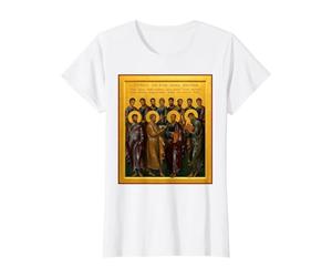 Icône orthodoxe La synaxe des Douze apôtres T-Shirt Graphique avec Valeur, Femme, Blanc, S