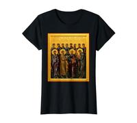 Icône orthodoxe La synaxe des Douze apôtres T-Shirt Graphique avec Valeur, Femme, Noir, S