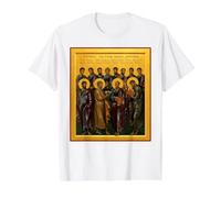 Icône orthodoxe La synaxe des Douze apôtres T-Shirt Graphique avec Valeur, Homme, Blanc, M