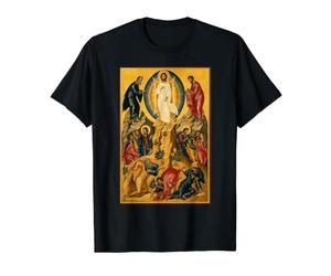 Icône orthodoxe La Transfiguration de Jésus T-Shirt Graphique avec Valeur, Homme, Noir, M