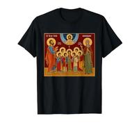 Icône Orthodoxe Les Saints Martyrs Maccabées T-Shirt Graphique avec Valeur, Homme, Noir, S