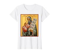 Icône orthodoxe Prophète Amos T-Shirt Graphique avec Valeur, Femme, Blanc, M
