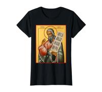 Icône orthodoxe Prophète Amos T-Shirt Graphique avec Valeur, Femme, Noir, M