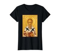 Icône orthodoxe Saint Alexandre de Jérusalem T-Shirt Graphique avec Valeur, Femme, Noir, S