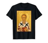 Icône orthodoxe Saint Alexandre de Jérusalem T-Shirt Graphique avec Valeur, Homme, Noir, M