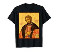 Icône orthodoxe Saint Alexandre Nevski T-Shirt Graphique avec Valeur, Homme, Noir, M