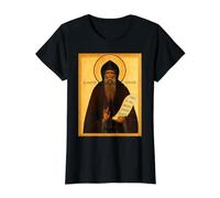 Icône orthodoxe Saint Ambroise d'Optina T-Shirt Graphique avec Valeur, Femme, Noir, M