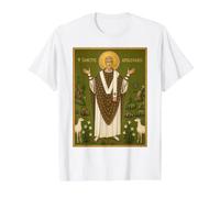 Icône orthodoxe Saint Apollinaire de Ravenne T-Shirt Graphique avec Valeur, Homme, Blanc, S