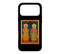 Icône orthodoxe Saint Constantin et Hélène Coque pour iPhone 17 Pro Max