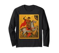 Icône orthodoxe Saint Georges battant Le Dragon Manche Longue