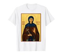 Icône orthodoxe Sainte Anastasie de Serbie T-Shirt Graphique avec Valeur, Homme, Blanc, M