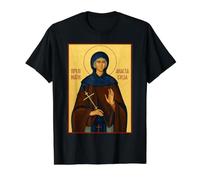 Icône orthodoxe Sainte Anastasie de Serbie T-Shirt Graphique avec Valeur, Homme, Noir, L