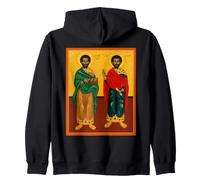 Icône orthodoxe Saints Côme et Damien Sweat à Capuche