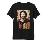 Icône Pantocrator de Jésus-Christ du monastère Sainte-Catherine T-Shirt Haut de Gamme