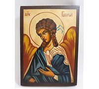 Icône peinte à la main de l'archange Ange Gabriel le messager Taille S