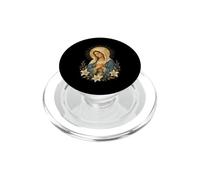 Icône sacrée de dévotion catholique de la Vierge Marie avec des lys PopSockets PopGrip pour MagSafe