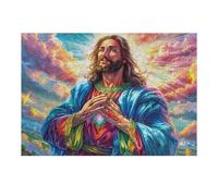 Icône sacrée de Jésus 300 Pieces Casse-tête Collectionneur en Carton Anti-Déchirure Haute Difficulté Décoration Murale Collection Cadeau Noël Qualité Premium 300 PCS