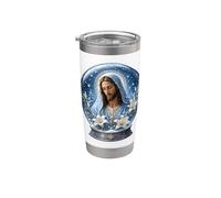 Icône sacrée de Jésus Christ avec lys blancs Gobelet isotherme en acier inoxydable double paroi