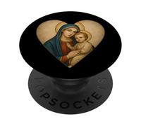Icône Saint Marie avec bébé Jésus Christ Santa Maria Cœur Icône PopSockets PopGrip Adhésif