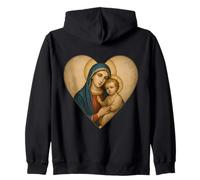 Icône Saint Marie avec bébé Jésus Christ Santa Maria Cœur Icône Sweat à Capuche