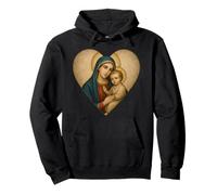 Icône Saint Marie avec bébé Jésus Christ Santa Maria Cœur Icône Sweat à Capuche