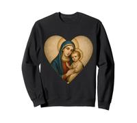 Icône Saint Marie avec bébé Jésus Christ Santa Maria Cœur Icône Sweatshirt