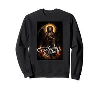 Icône Sainte Santa Muerte avec Faux et Rose Sweatshirt