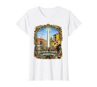 Icônes de Buenos Aires Argentine Classique Filleteado Art T-Shirt Graphique avec Valeur