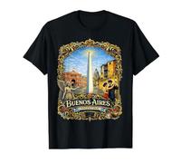 Icônes de Buenos Aires Argentine Classique Filleteado Art T-Shirt Graphique avec Valeur